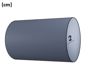 a cylinder with a radius of 2 centimeters